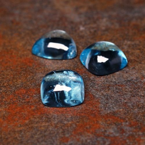 Mixed Shaped Blue Topaz Cabochons